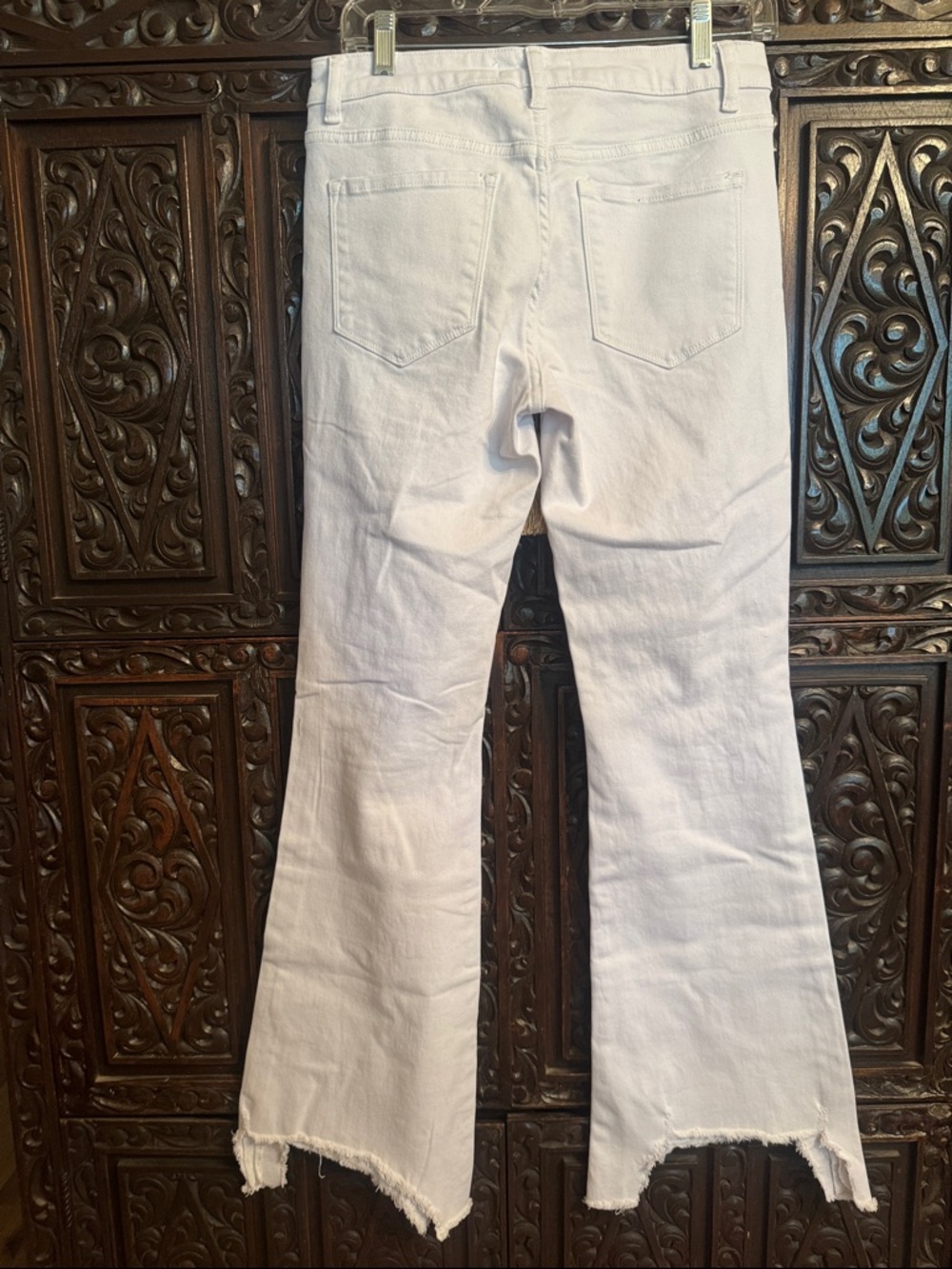 Flying Monkey White Distressed Flare Jeans - Picture 8 of 10